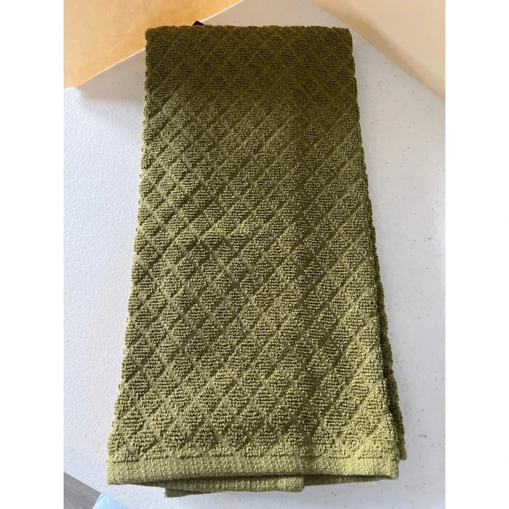 Robert Stanley Fall Classics Kitchen Towel Set Plaid Orange Green 2 Piece NWT